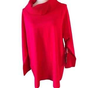 Cyrus cowl neck hi low sweater red size 2X gorpcore